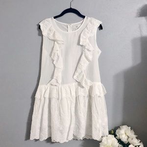 Missguided Lace Ruffle Dress - Cream / White (NWT)